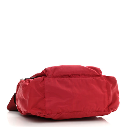 Prada Tessuto Nylon Saffiano Messenger Bag Red 3 of 10