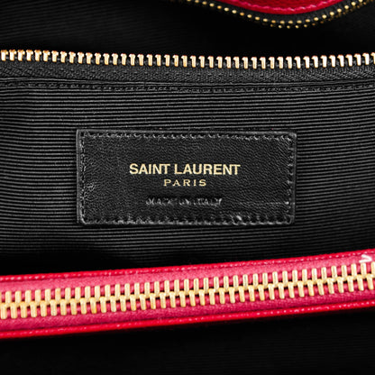 Saint Laurent Grain De Poudre Matelasse Chevron Monogram Shopping Bag Oxblood 6 of 7