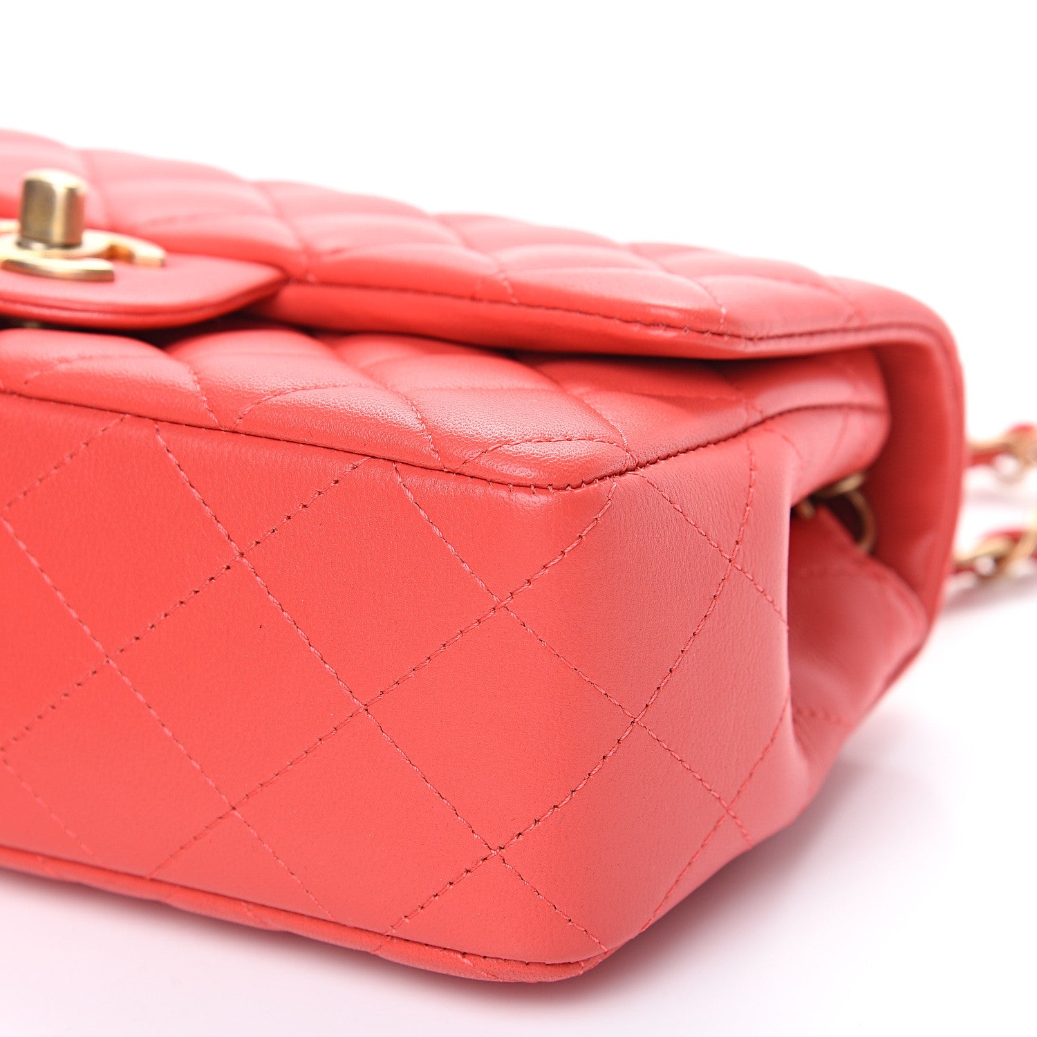 Chanel Lambskin Quilted Mini Rectangular Flap Orange 8 of 10
