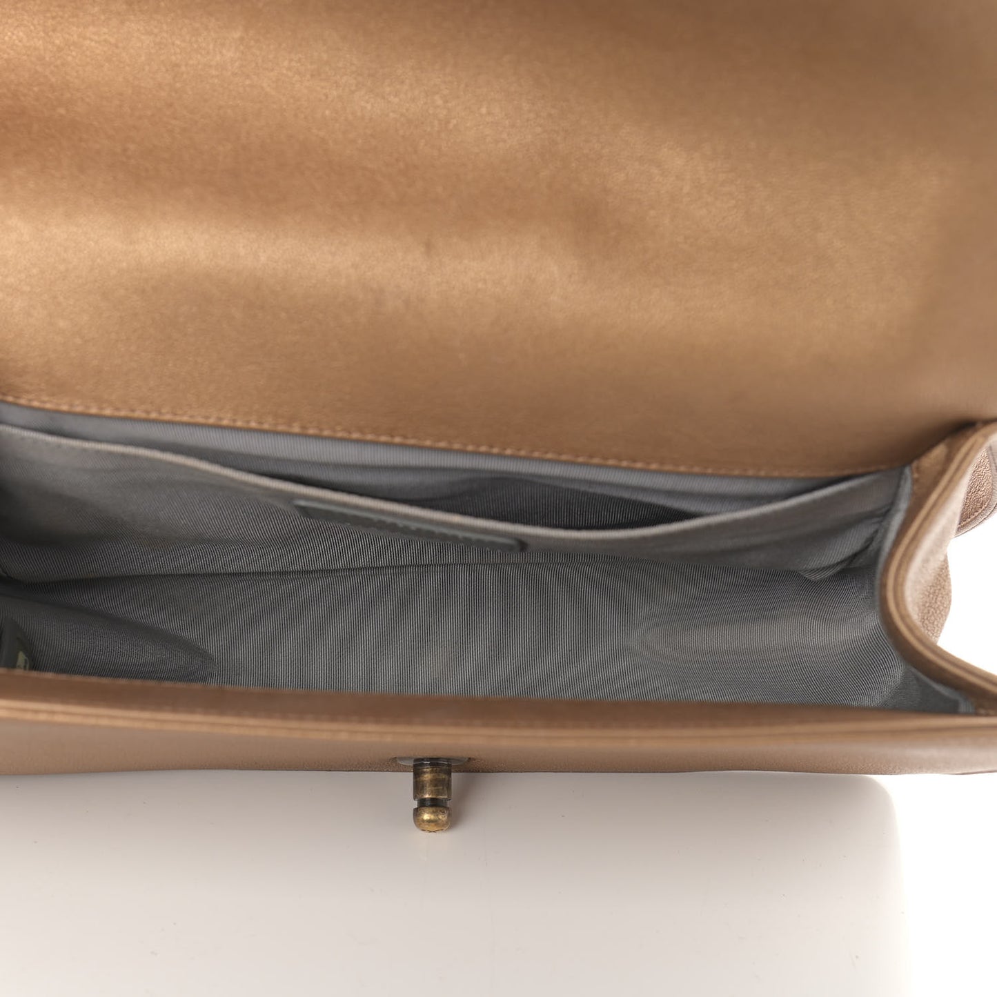 Metallic Lambskin Medium Golden CC Boy Flap Dark Gold