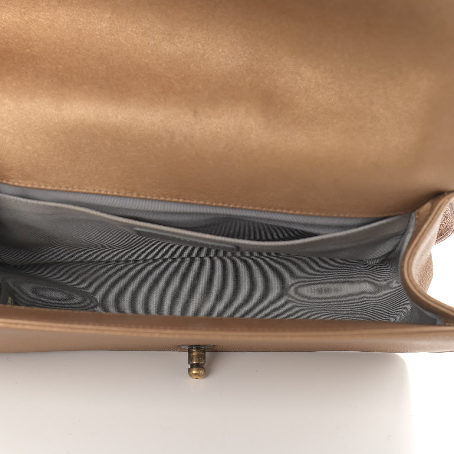 Chanel Metallic Lambskin Medium Golden CC Boy Flap Dark Gold 5 of 15