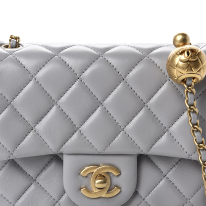 Chanel Lambskin Quilted Mini Pearl Crush Flap Light Grey 10 of 11