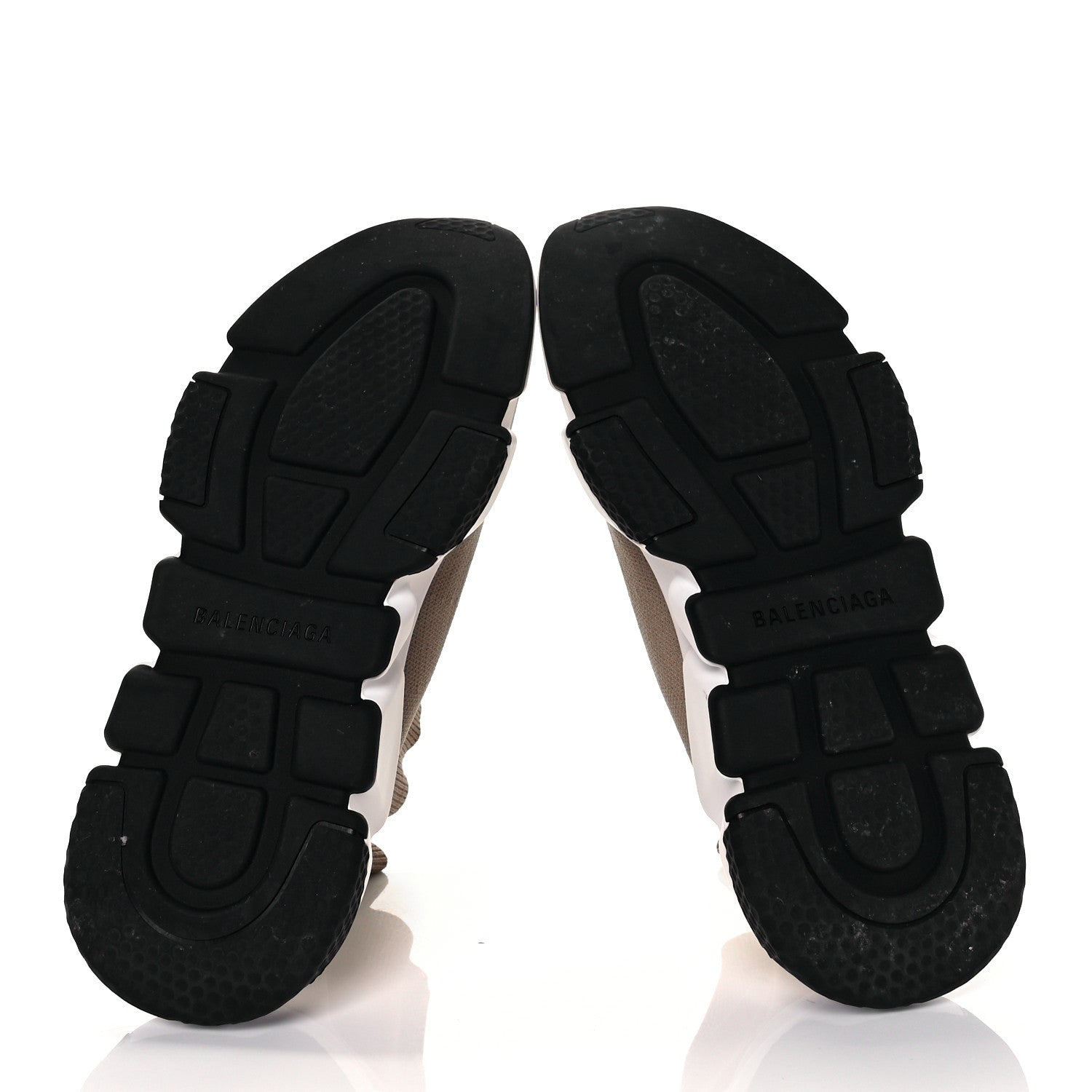 Balenciaga Neoprene Knit Bi-Color Sole Womens Speed Sneakers 37 Beige White Black 5 of 8
