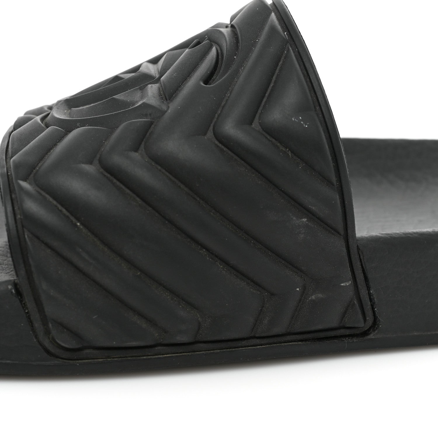 Gucci Rubber Matelasse Mens Slide Sandals 11 Black 11 of 12