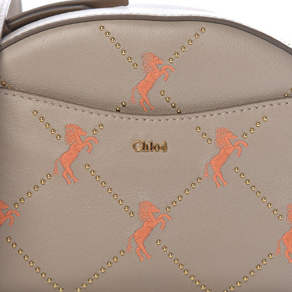Chloe Smooth Calfskin Little Horses Embroidered Shoulder Bag Pastel Grey 8 of 10