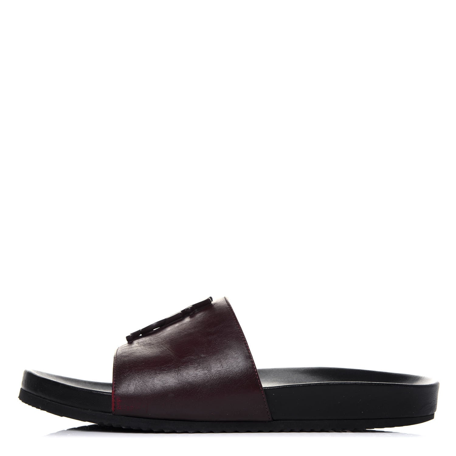 Saint Laurent Lambskin Joan Slide Sandals 39 Burgundy 1 of 11