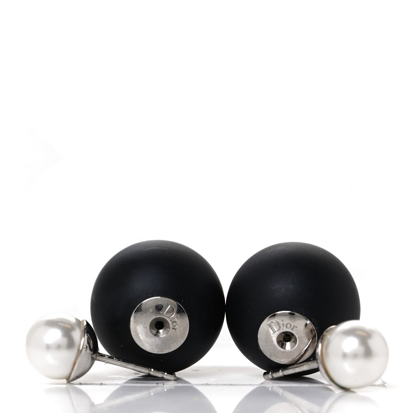 Mise En Dior Tribal Earrings Matte Black Pearl