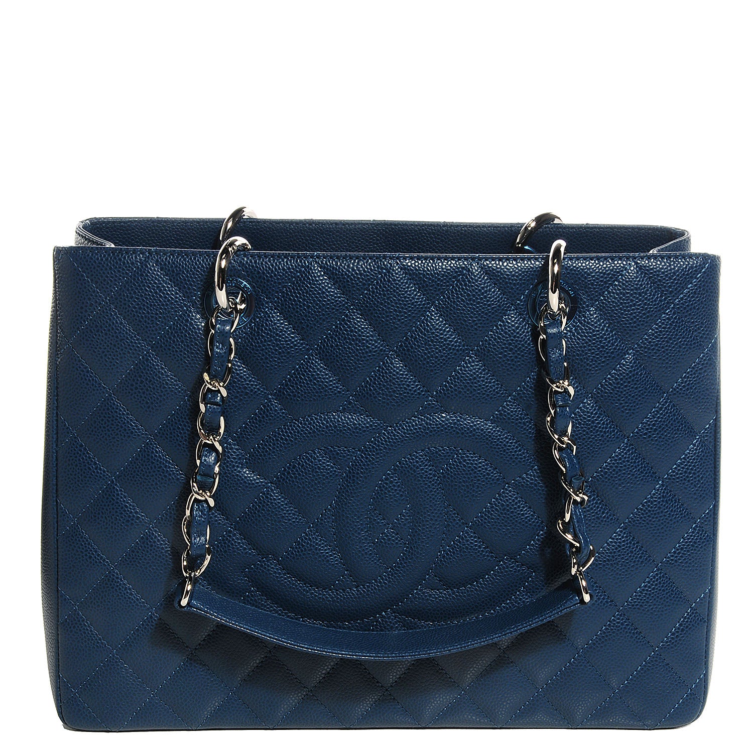 Chanel Caviar Grand Shopping Tote GST Dark Blue 1 of 8