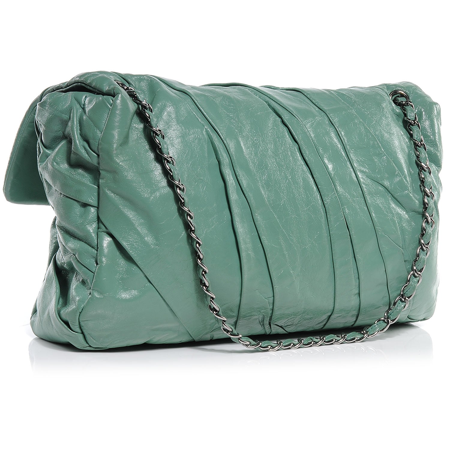 Chanel Glazed Calfskin Twisted Maxi Flap Green 3 of 8