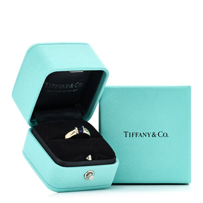 Tiffany 18K Yellow Gold Blue Sapphire Baguette Ring 51 5.75 6 of 6