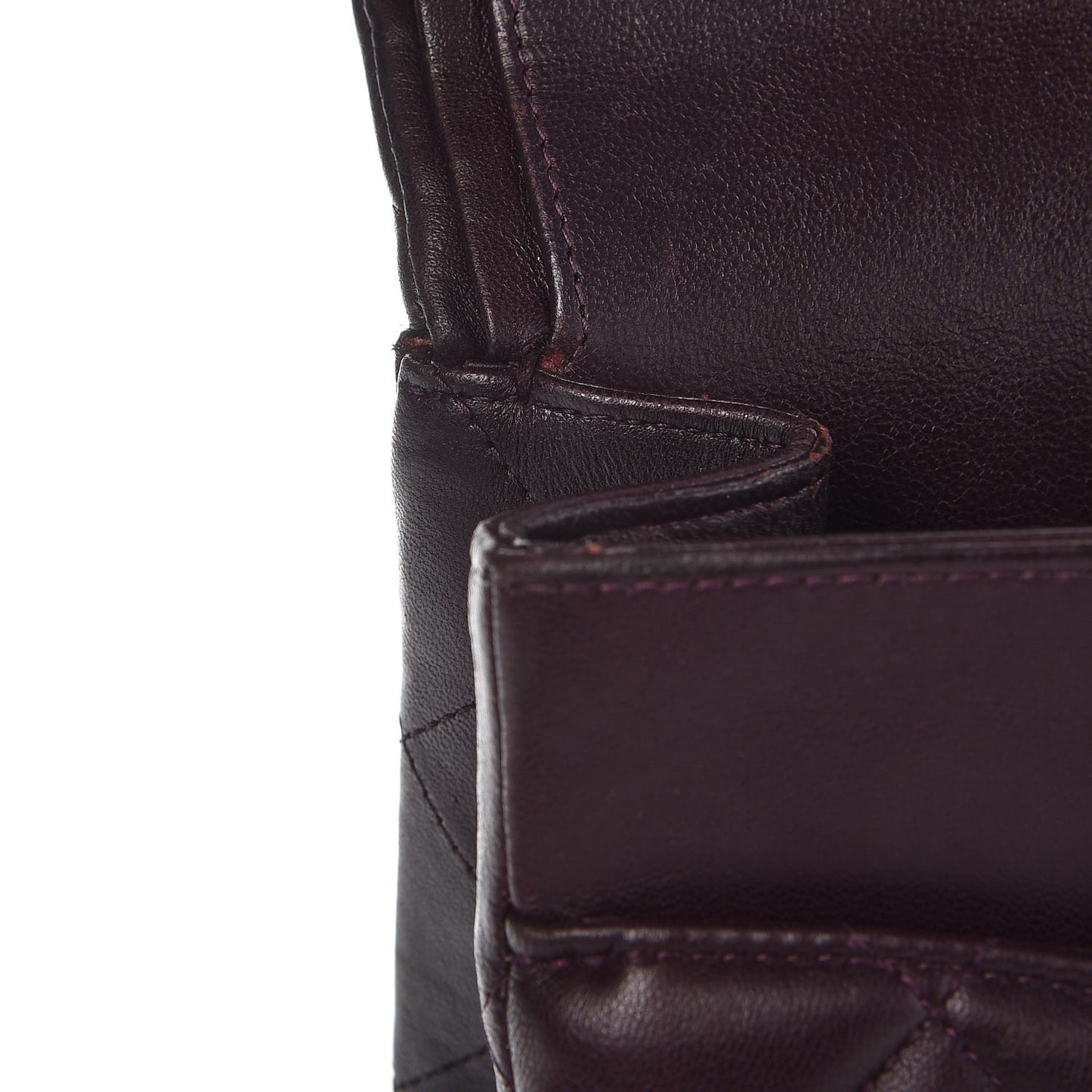 Lambskin Quilted Jumbo Double Flap Dark Purple