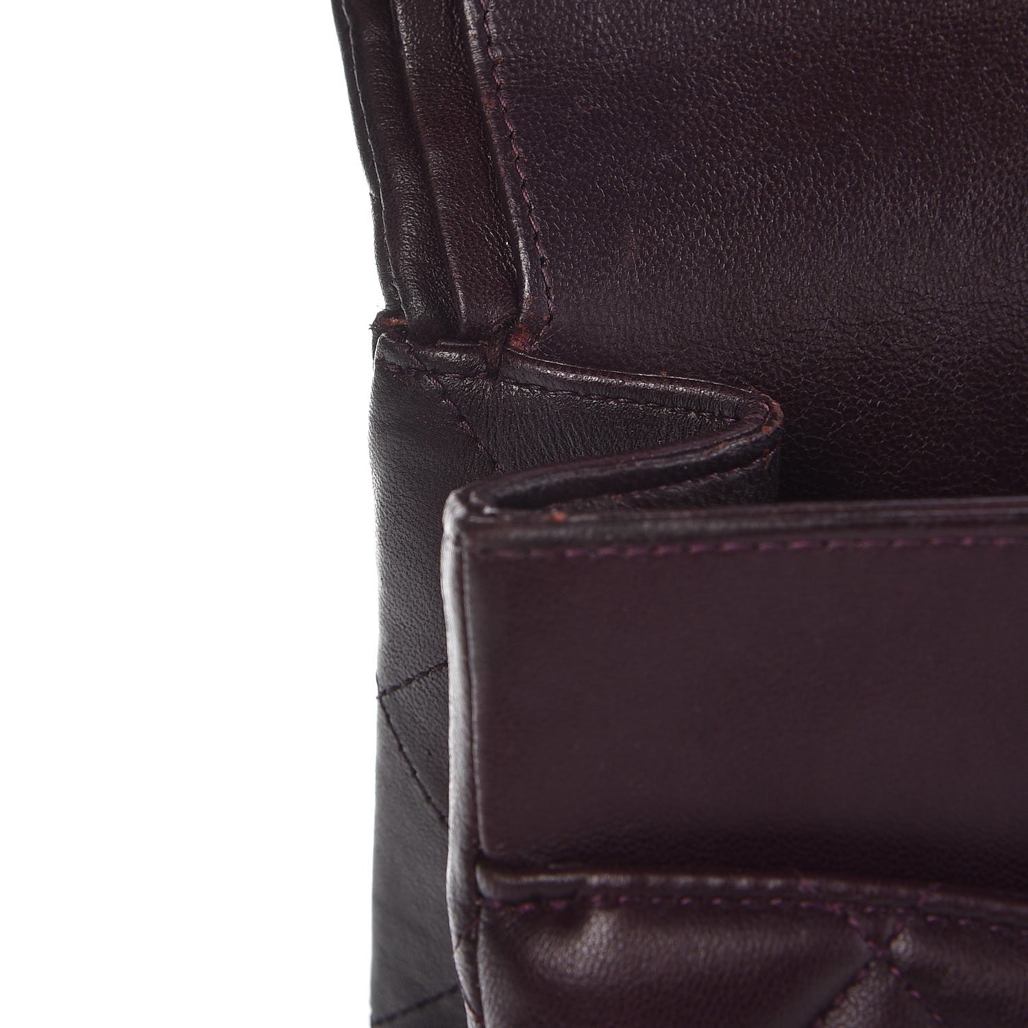 Chanel Lambskin Quilted Jumbo Double Flap Dark Purple 11 of 15