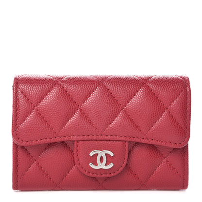 Chanel Caviar Quilted Flap Card Holder Dark Red 1 of 9