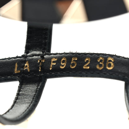 Valentino Garavani Calfskin Rockstud Ankle Strap Torchon Espadrille Caged 25/95mm Wedge Sandals 36 Black 8 of 8