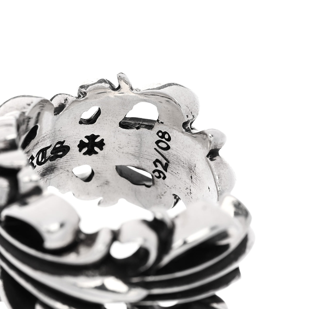Sterling Silver Double Floral Cross Ring 60 9
