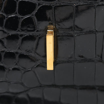 Hermes Shiny Porosus Crocodile Birkin 35 Black 23 of 30