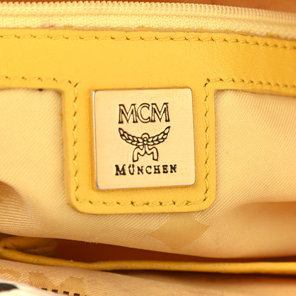 MCM Visetos Satchel White Yellow 6 of 16