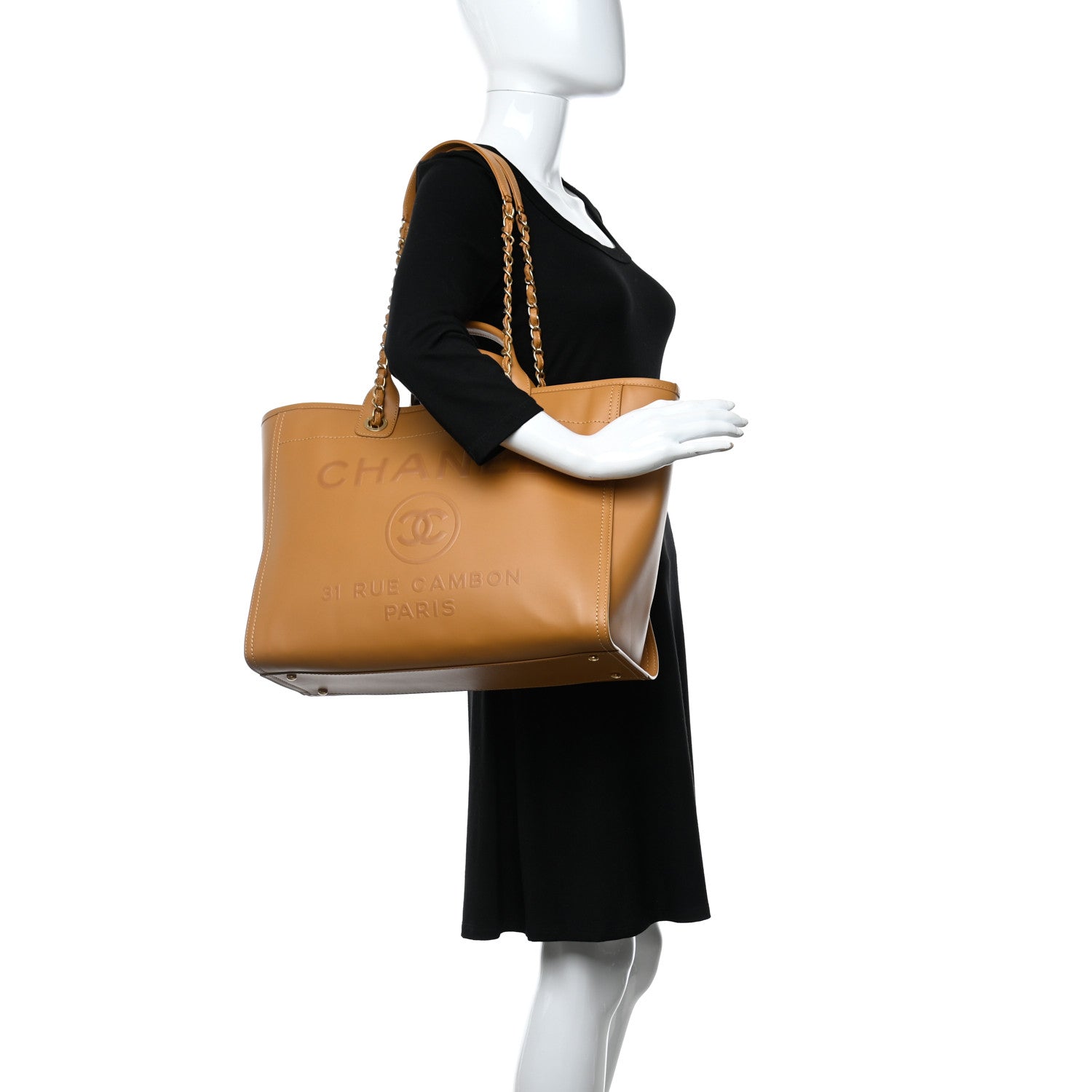 Chanel Calfskin Medium Deauville Tote Brown 3 of 9