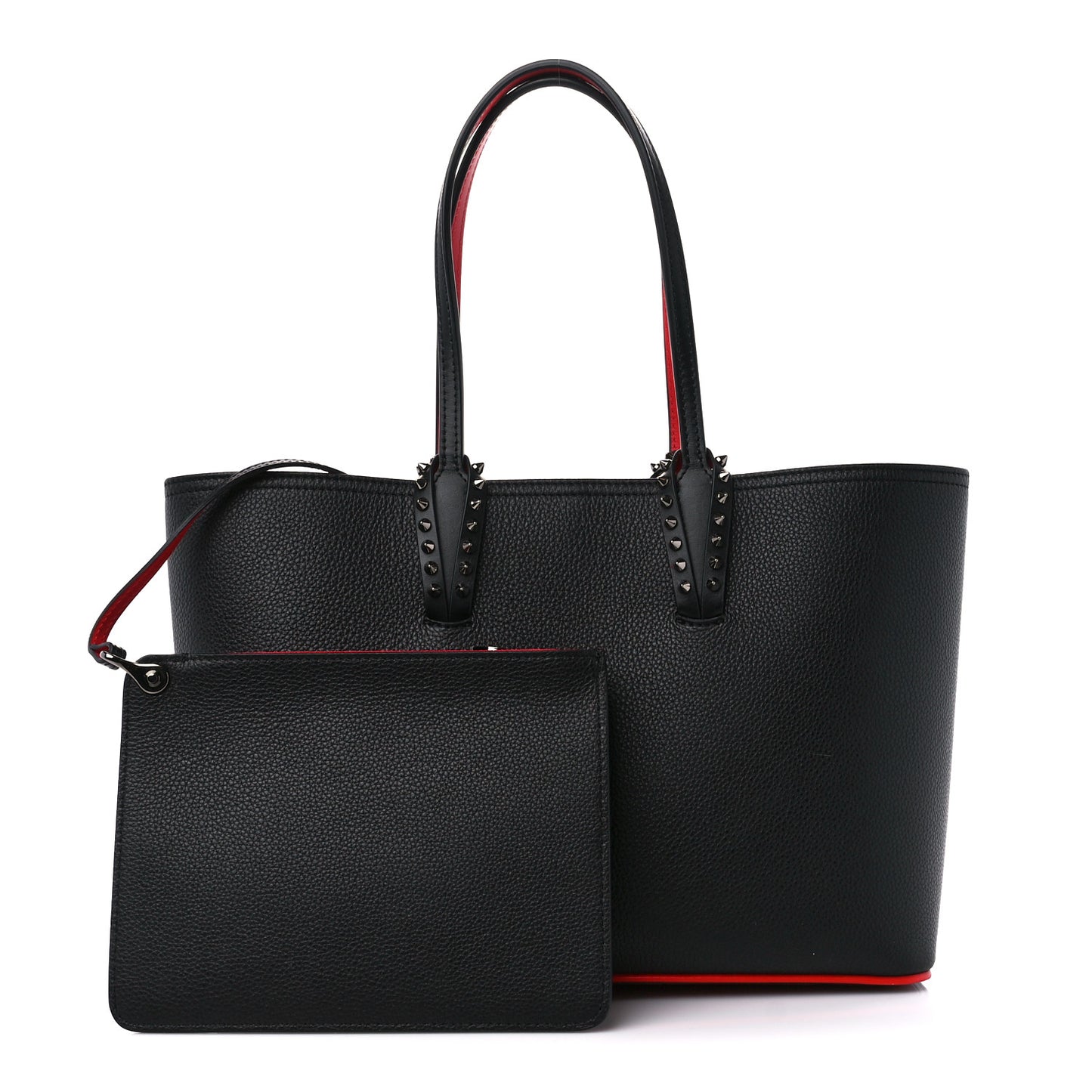 Calfskin Empire Spikes Small East West Cabata Tote Black