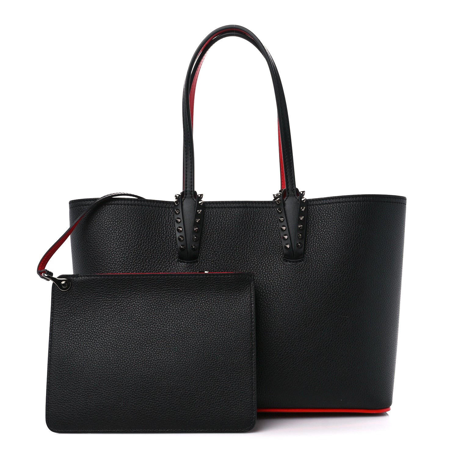 Christian Louboutin Calfskin Empire Spikes Small East West Cabata Tote Black 1 of 11
