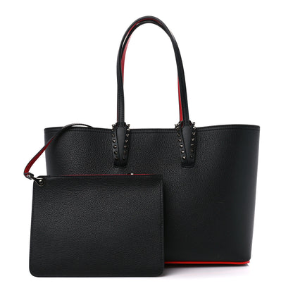 Christian Louboutin Calfskin Empire Spikes Small East West Cabata Tote Black 1 of 11