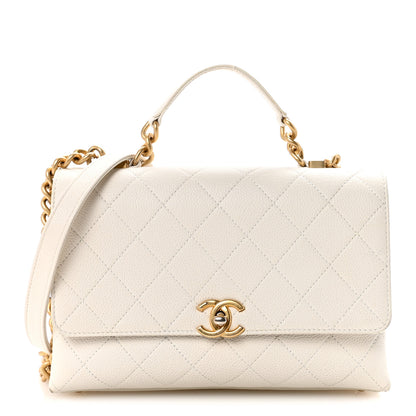 Chanel Grained Calfskin Small Stitched Flap White 1 of 11
