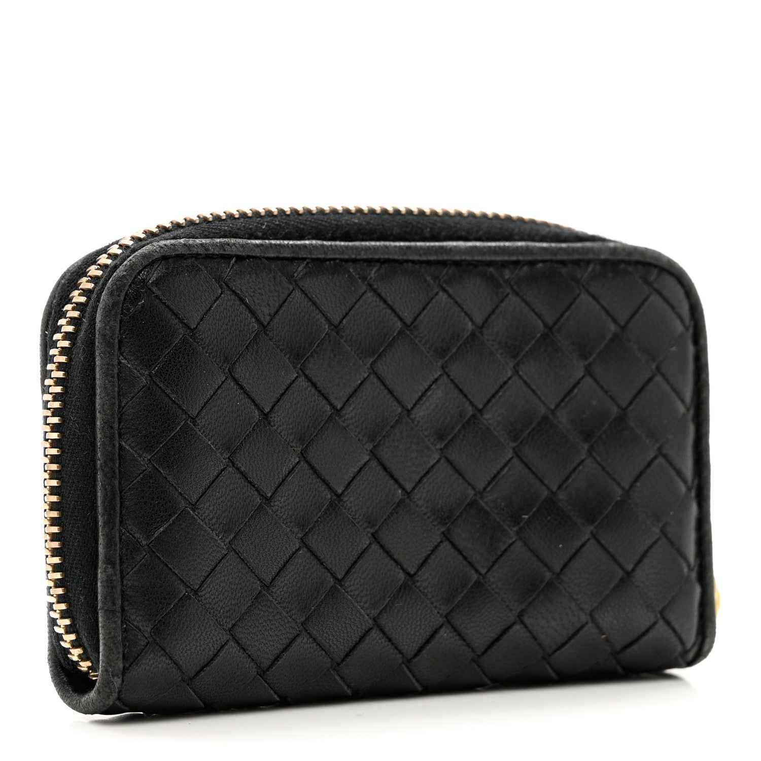 Bottega Veneta Nappa Intrecciato Zip Around Coin Purse Black 2 of 8