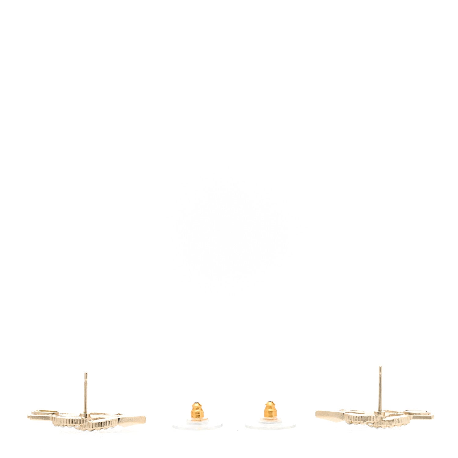 Chanel Metal Crystal CC Arrow Earrings Gold 3 of 6