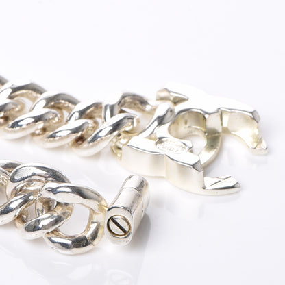 Chanel Chain Link CC Choker Necklace Silver 5 of 5