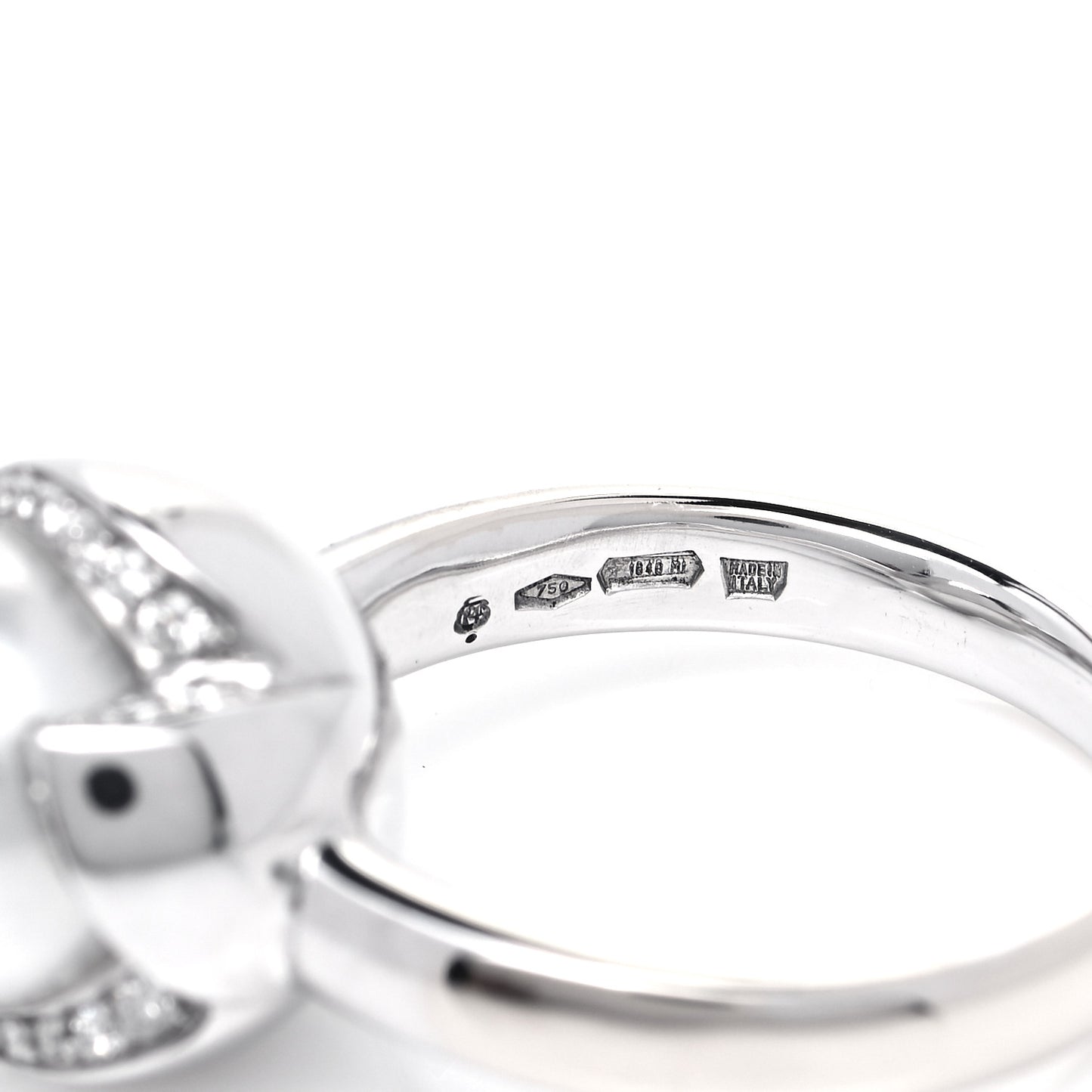 18K White Gold Diamond South Sea Cultured Pearl 11mm Cocktail Ring 53 6.5