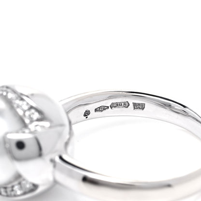 Mikimoto 18K White Gold Diamond South Sea Cultured Pearl 11mm Cocktail Ring 53 6.5 5 of 6