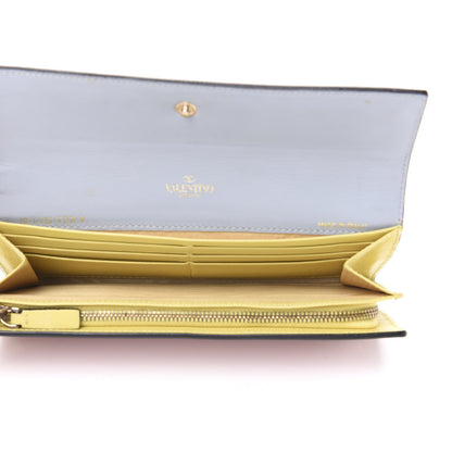 Valentino Garavani Calfskin Watercolor Rockstud Wristlet Wallet Rose Green Yellow Sky 4 of 11
