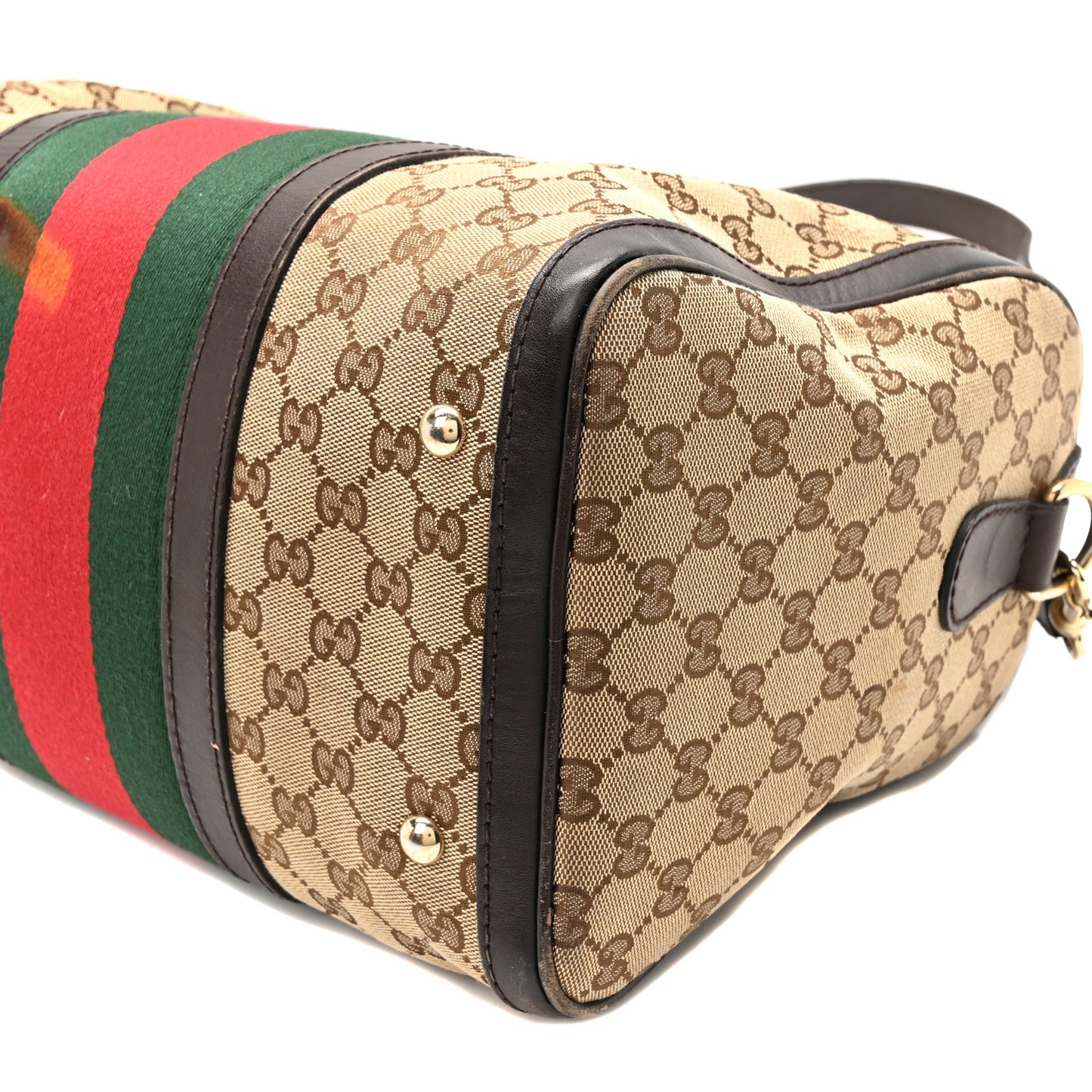 Monogram Vintage Web Medium Boston Dark Brown