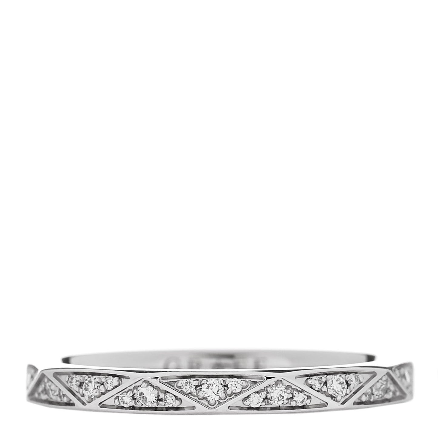 18K White Gold Diamond Laurence Graff Signature Band Ring 52 6