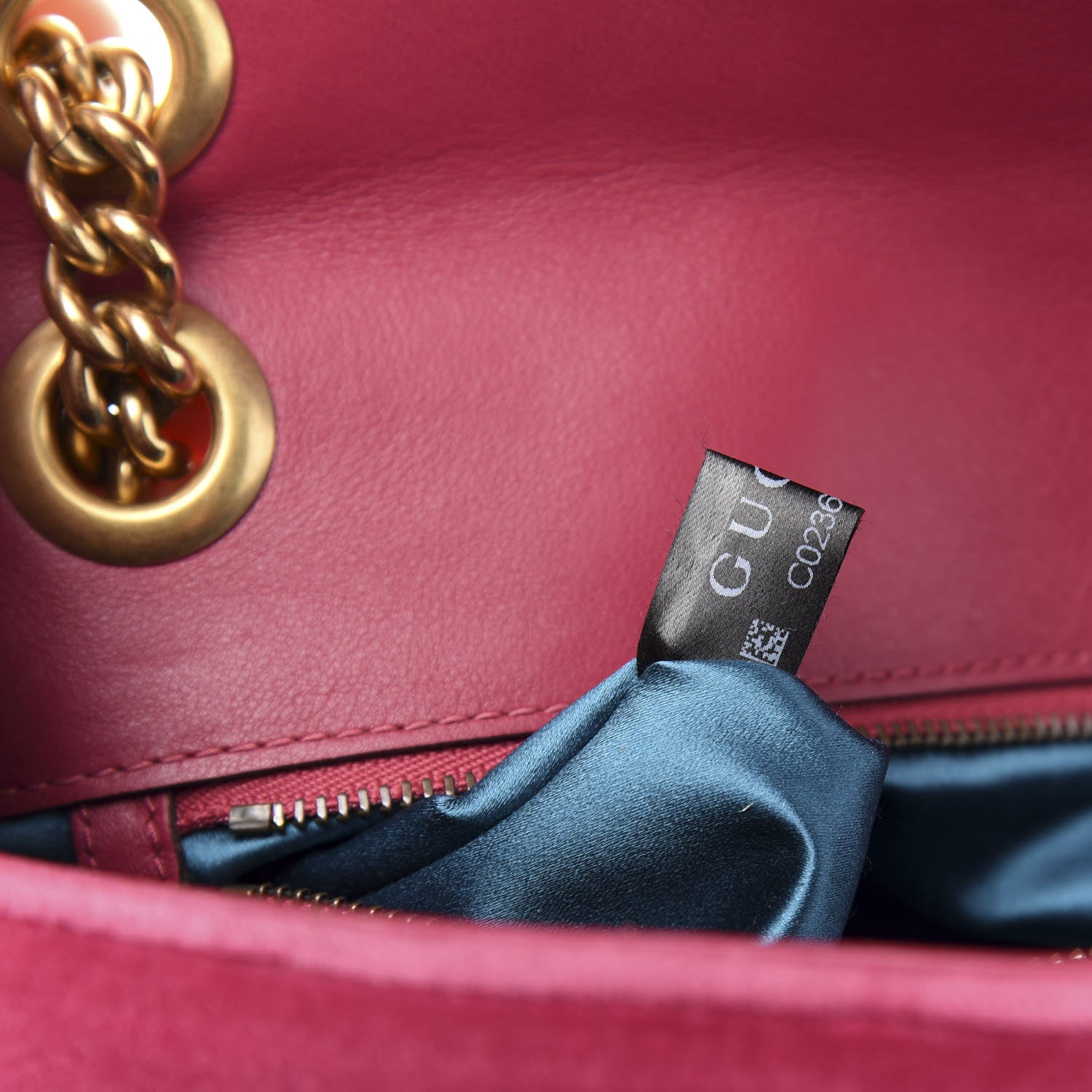 Gucci Velvet Matelasse Small GG Marmont Shoulder Bag Light Raspberry Rose 8 of 14