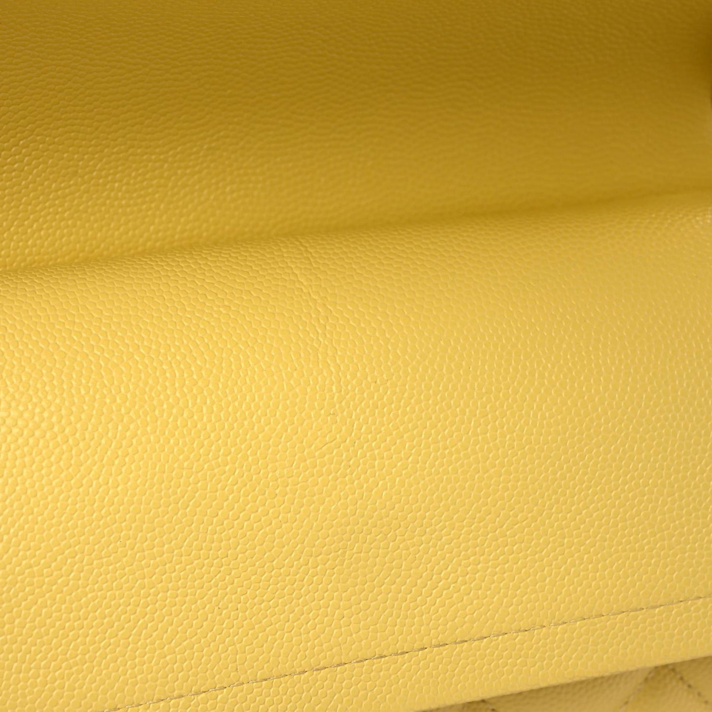Caviar Quilted Medium Double Flap Yellow