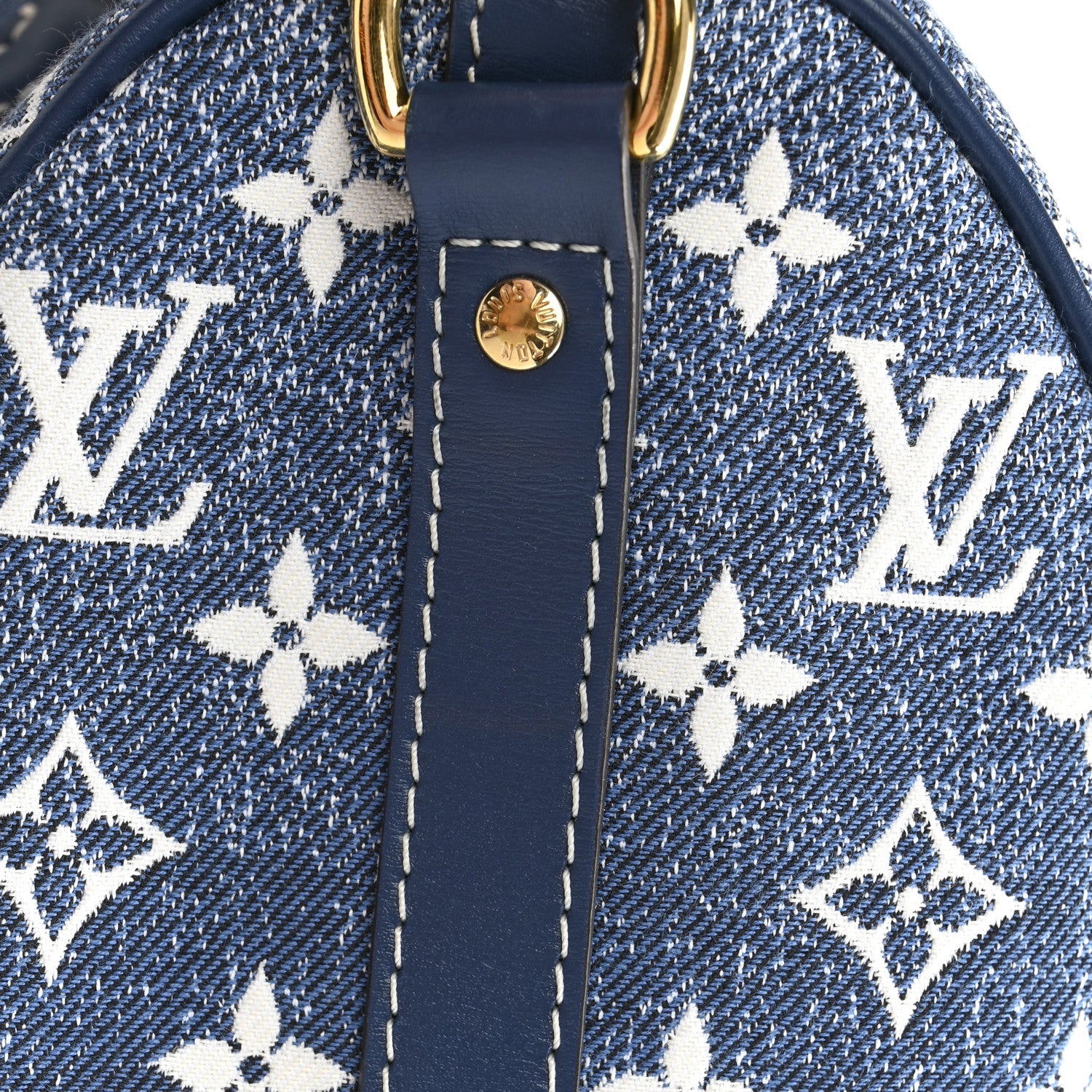 Louis Vuitton Monogram Jacquard Denim Speedy Bandouliere 25 Bleu 13 of 13