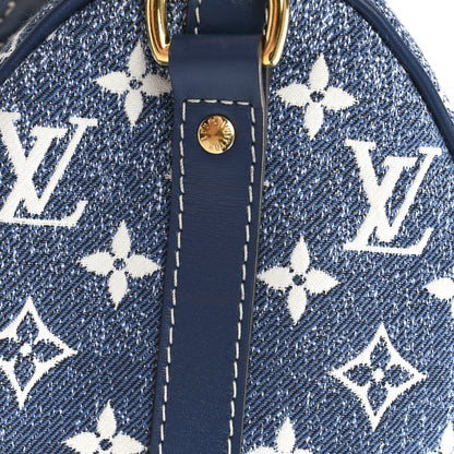 Louis Vuitton Monogram Jacquard Denim Speedy Bandouliere 25 Bleu 13 of 13