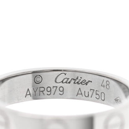 Cartier 18K White Gold 3.5mm LOVE Wedding Band Ring 48 4.5 4 of 4