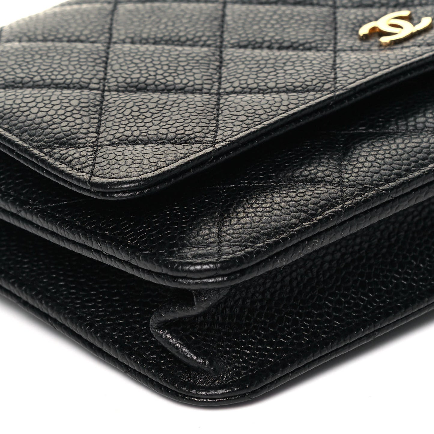 Caviar Quilted Wallet On Chain WOC Black