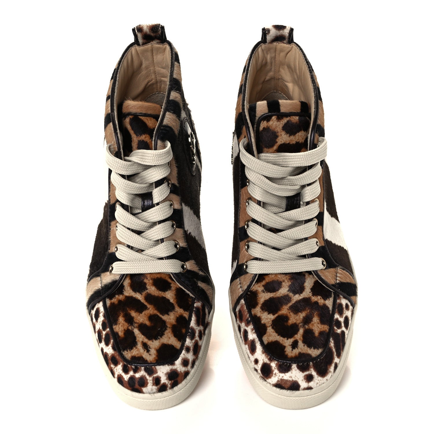 Christian Louboutin Calf Hair Animal Print Rantus Orlato Flat Sneakers 38 Multicolor 5 of 13