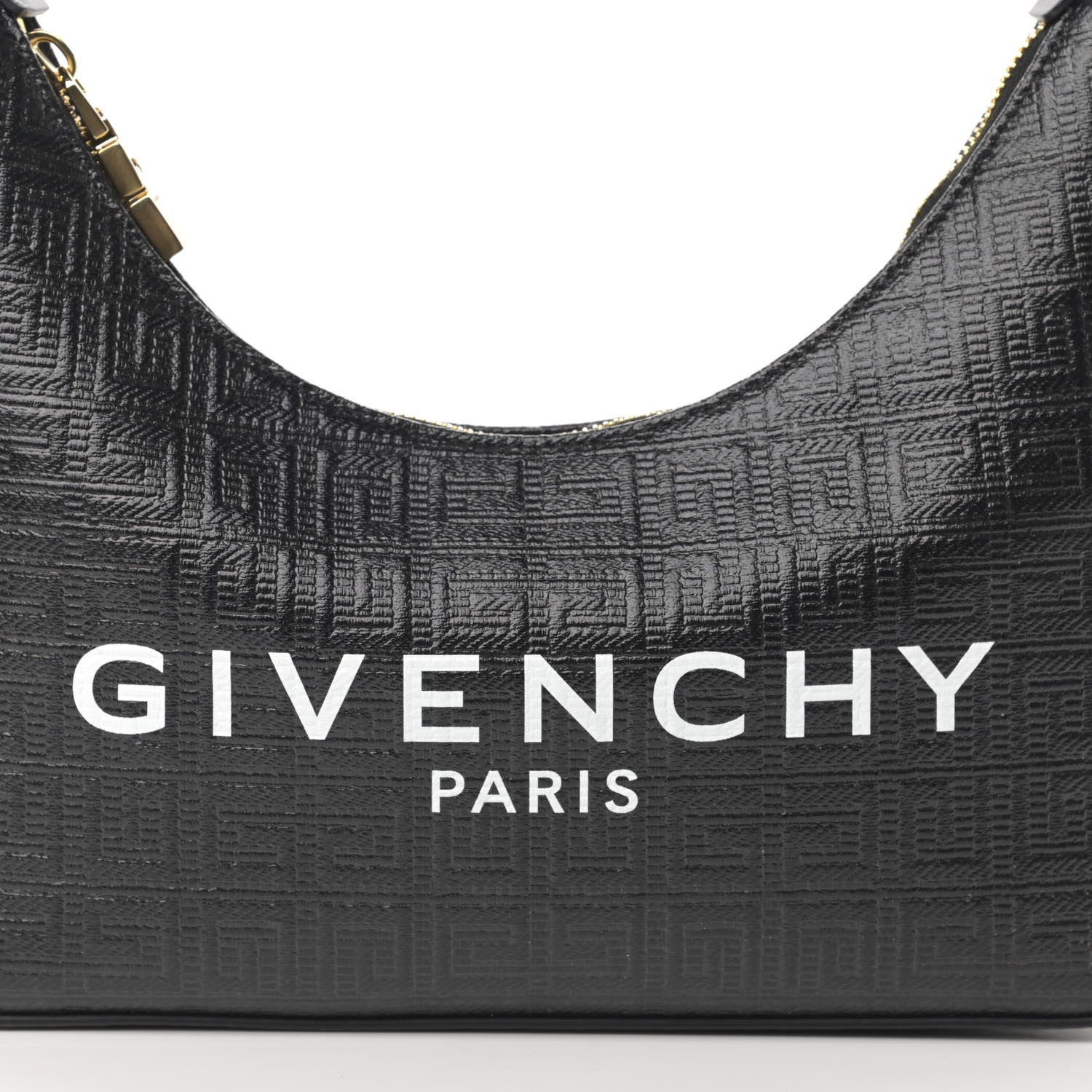 Givenchy Coated Canvas Logo 4G Embossed Small Moon Cut Out Shoulder Bag Black 8 of 10