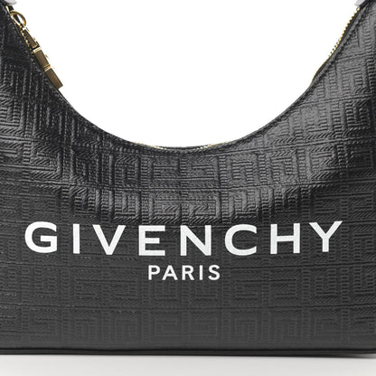 Givenchy Coated Canvas Logo 4G Embossed Small Moon Cut Out Shoulder Bag Black 8 of 10