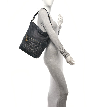 Chanel Caviar Lambskin Quilted Casual Style Hobo Black 2 of 13