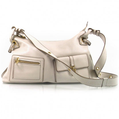 FASHIONPHILE SALVATOREFERRAGAMOWhiteLeathershoulderbag 1 of 9