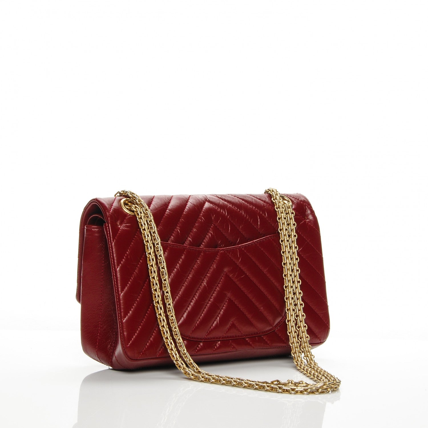 Chanel Aged Calfskin Chevron Quilted 2.55 Reissue 225 Flap Red 3 of 7