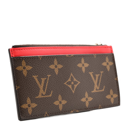 Louis Vuitton Louis Vuitton Monogram Calfskin Coin Card Holder Red 3 of 7
