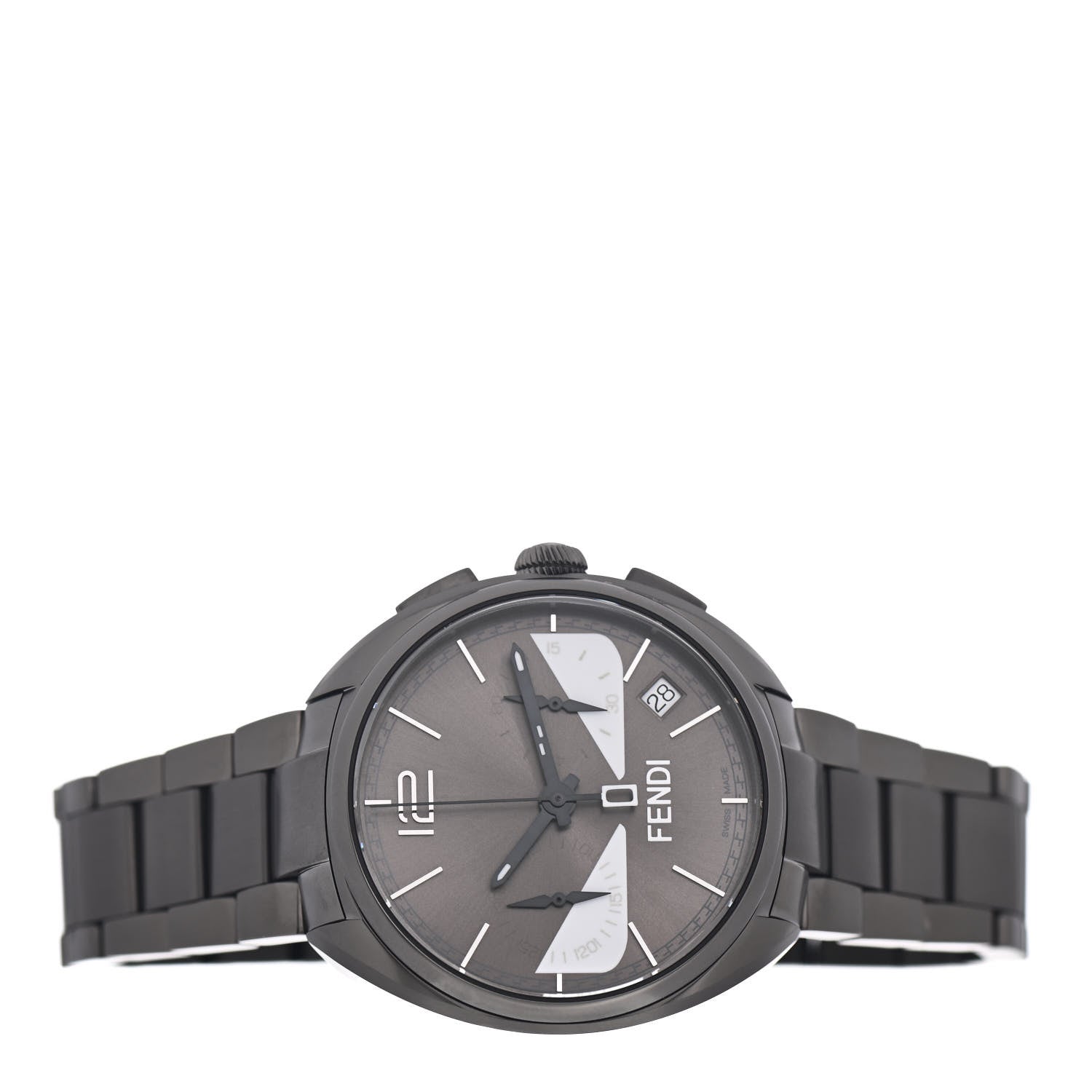 Fendi Stainless Steel 40mm Momento Bugs Quartz Watch Grey 2 of 4