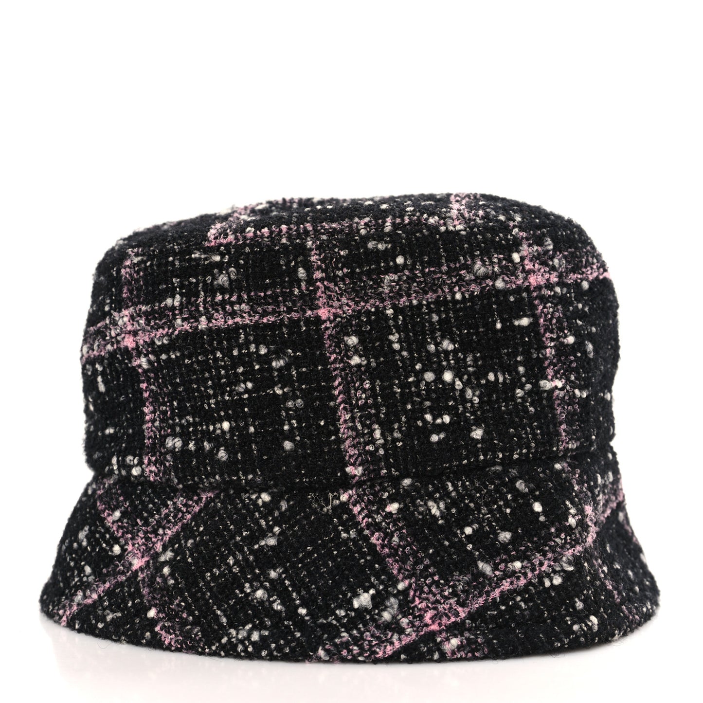 Tweed Bucket Hat M Black Pink
