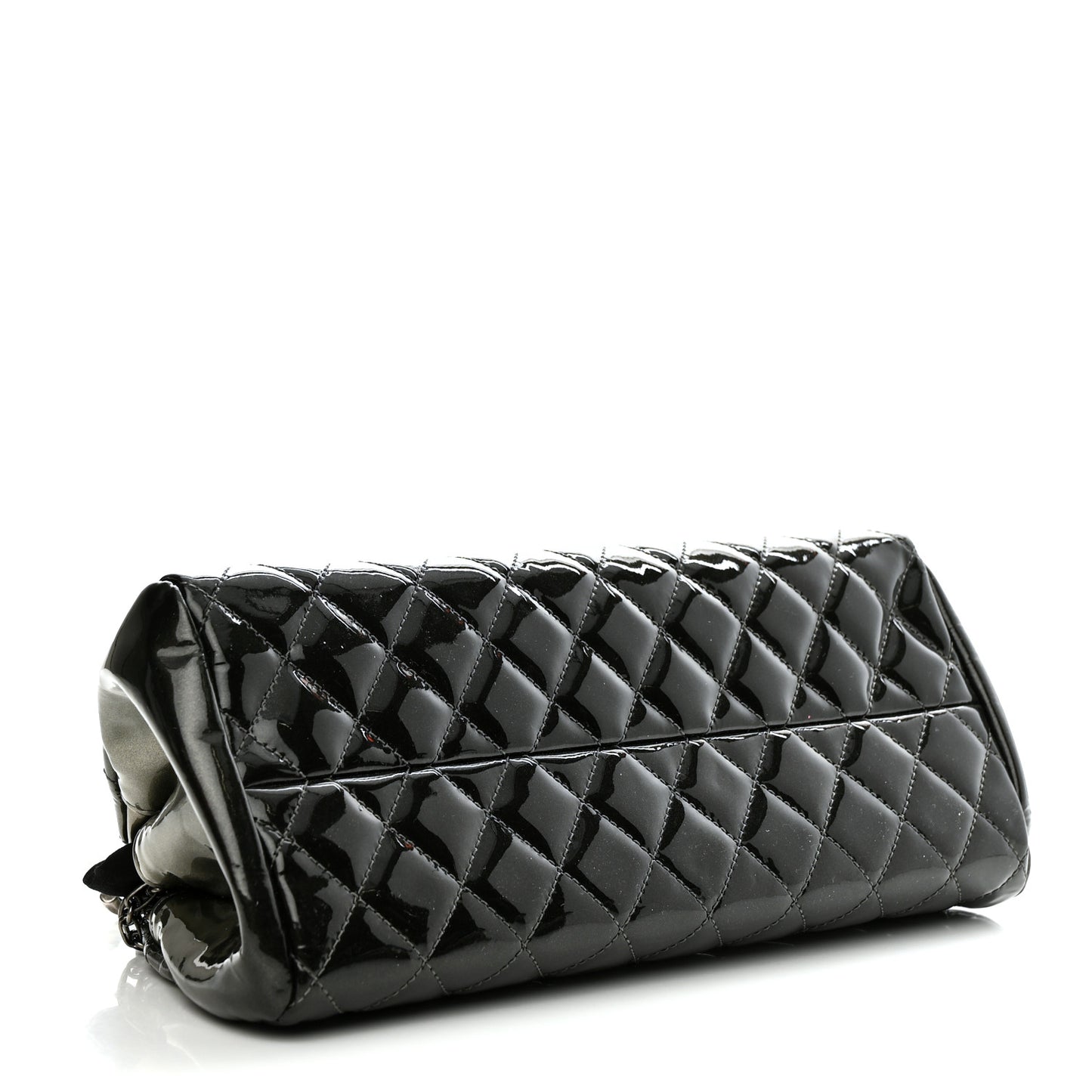 Patent Quilted Small Just Mademoiselle Bowling Bag Grey Black